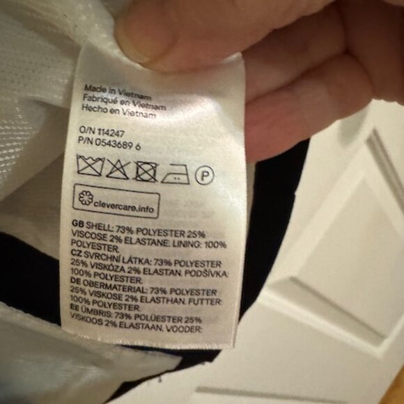 H&M Single-Breasted Fitted Notched Lapel White Lining Black Blazer Sz 8 - Picture 3 of 10